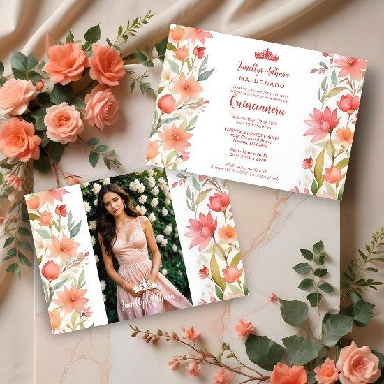Charming Sweet Floral Garland Spanish Photo Mis XV