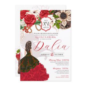 Charra Quinceañera Red Rose Floral Crest Western I