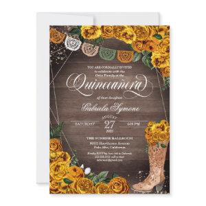 Charra Rustic Cowgirl Yellow Rose Quinceañera