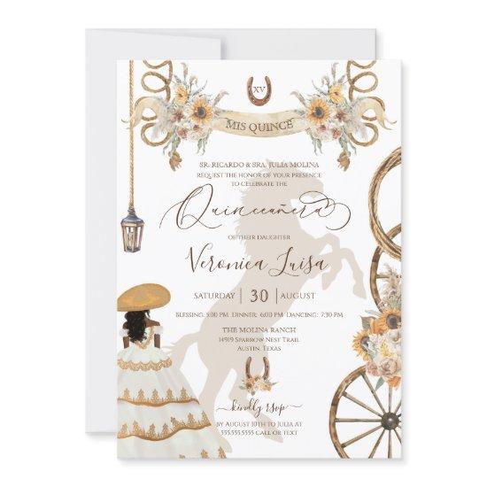 Charro Floral Boho Rustic Country Quinceanera v2