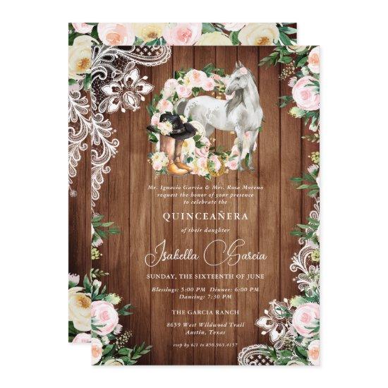 Charro Horse Cowgirl Quinceañera 15th Birthday