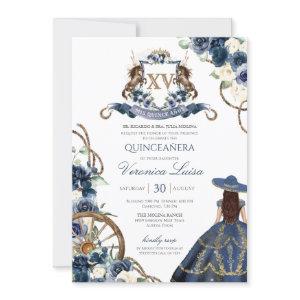 Charro Horse Crest Royal Navy Blue Quinceañera