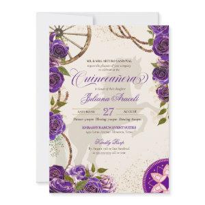 Charro Purple Roses Western Ranch Quinceanera