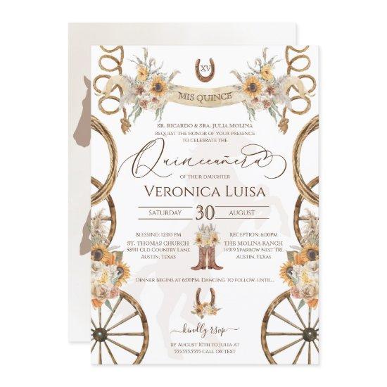 Charro Sunflower Country Rustic Floral Quinceanera