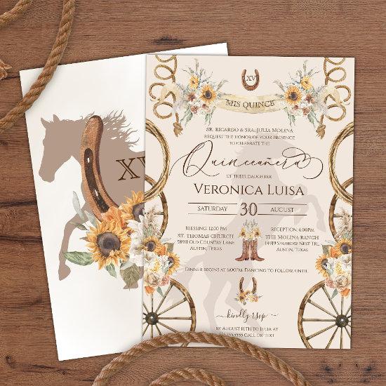 Charro Sunflower Country Rustic Floral Quinceanera