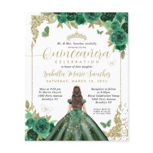 Cheap Emerald Green Gold Princess Quinceañera Flyer