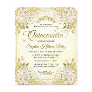 Cheap Floral Light Purple Gold Tiara Quinceañera Flyer