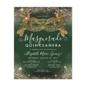 Cheap Masquerade Emerald Green Gold Glitter Quince