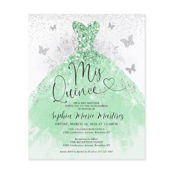Cheap Sage Green Dress Mis Quince Quinceañera Flyer