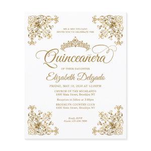 Cheap Vintage White Gold Tiara Frame Quinceanera Flyer