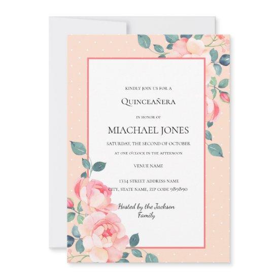 Cherry Blossom Floral Blush Gold