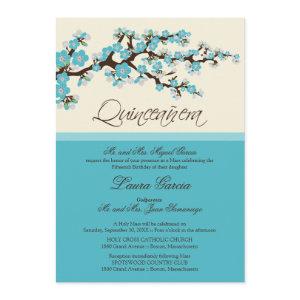 Cherry Blossom Quinceanera  (aqua)