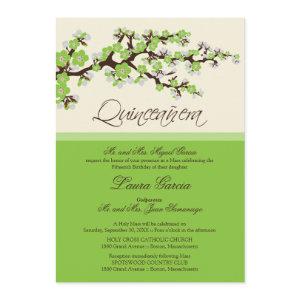 Cherry Blossom Quinceanera  (green)