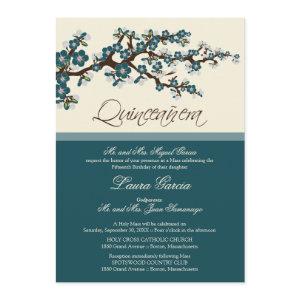 Cherry Blossom Quinceanera  (teal)