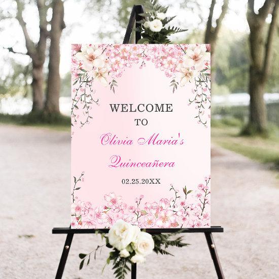 Cherry Blossoms Floral Sweet Sixteen Birthday Foam Board