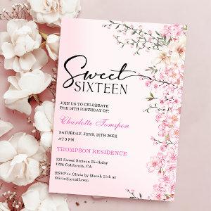 Cherry Blossoms Floral Sweet Sixteen Birthday