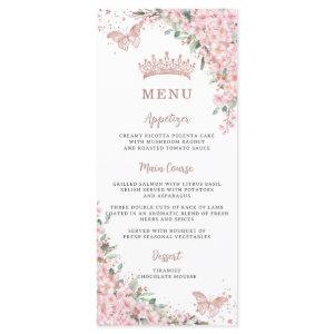 Cherry Blossoms Rose Gold Butterflies Slim Menu