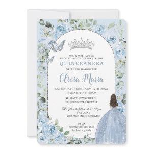 Chic Baby Blue Floral Princess Arch Quinceañera