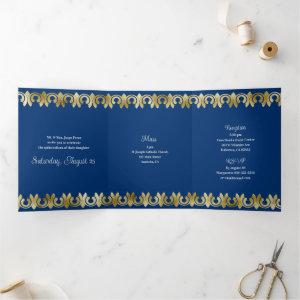 Chic Blue with Gold Quinceanera Party