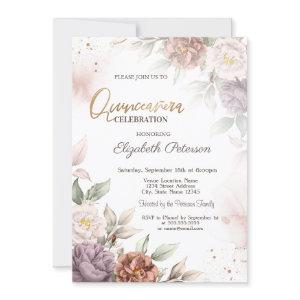 Chic Boho Roses Flowers Quinceañera