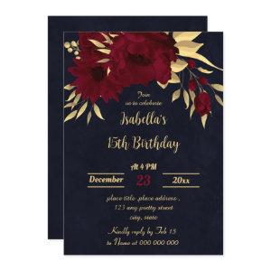 Chic burgundy and gold navy birthday party