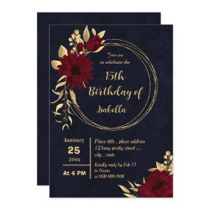 Chic burgundy and gold navy birthday party