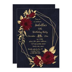 Chic burgundy and gold navy birthday party