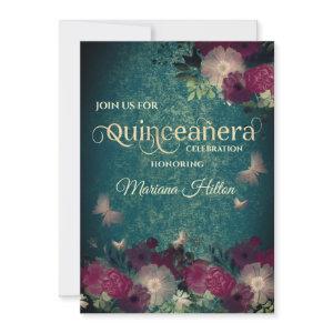 Chic Butterfly floral garden Quinceañera green