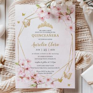 Chic Cherry Blossoms Floral Quinceañera Sweet 16