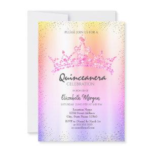 Chic Confetti Crown Ombre Metallic Quinceañera
