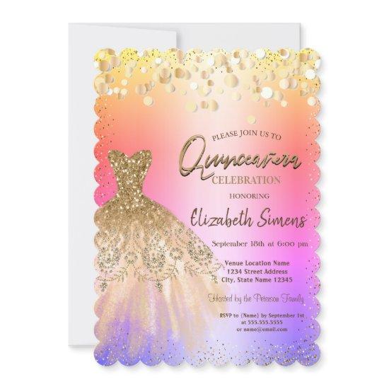 Chic Confetti Dots,Chic Dress Quinceañera
