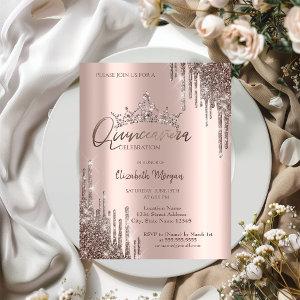 Chic Cool Glitter Crown Drop Quinceañera