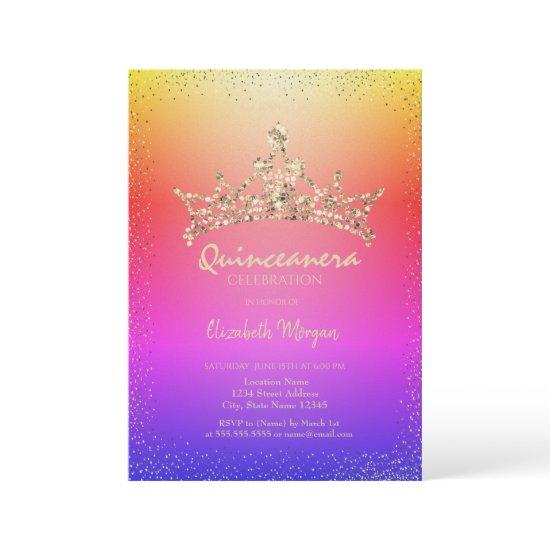 Chic Diamonds Crown Ombre Quinceañera
