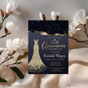 Chic Diamonds Dress, Gold Tiara,Black Glitter