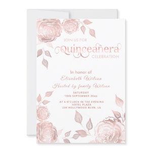 Chic elegant Rose Gold roses  Quinceañera