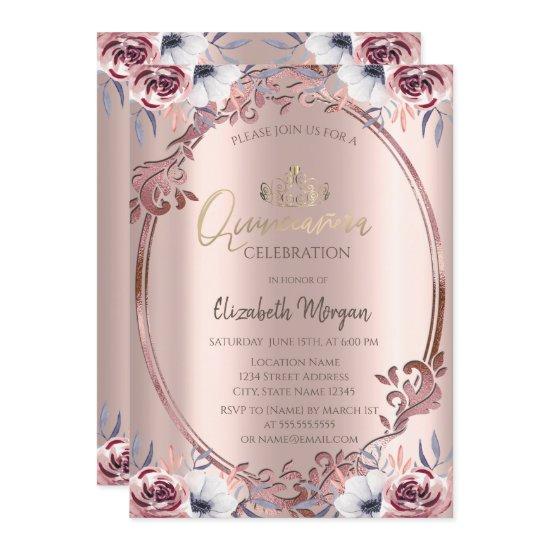 Chic Frame Boho Flowers Quinceañera