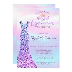Chic Glitter Dress,Tiara Holographic Quinceañera