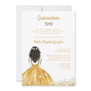 Chic Glitter Gold Princess Ball Gown Quinceanera