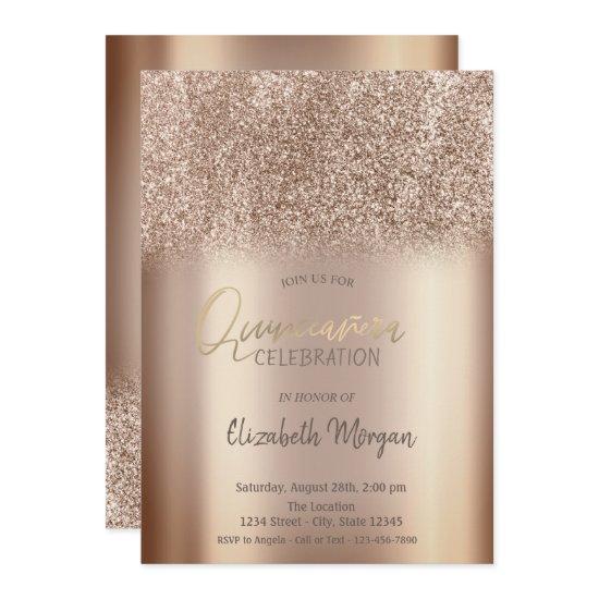 Chic Glitter Ombre Quinceañera