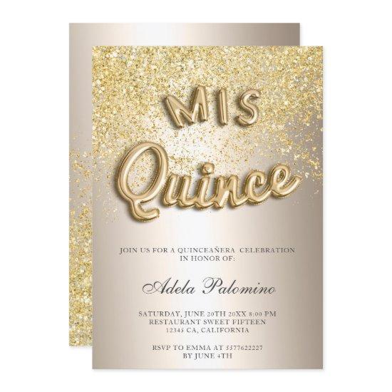 Chic gold glitter balloons chic foil Quinceañera