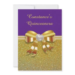Chic Gold Glitter Quinceanera