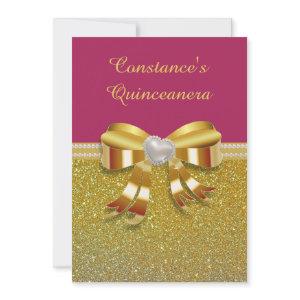 Chic Gold Glitter Quinceanera