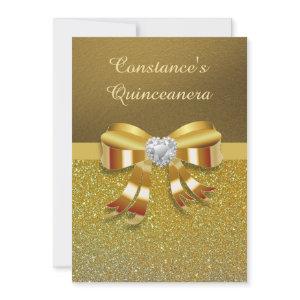 Chic Gold Glitter Quinceanera