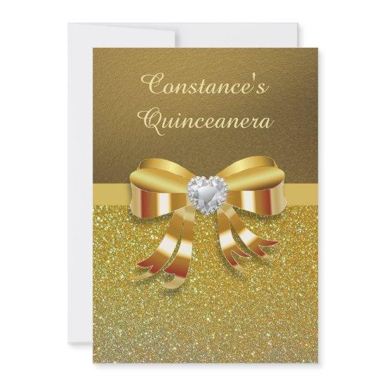 Chic Gold Glitter Quinceanera