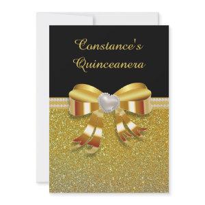 Chic Gold Glitter Quinceanera