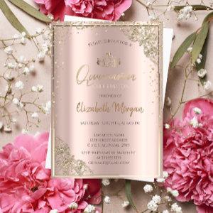 Chic Gold Tiara,Diamonds Rose Gold Quinceañera