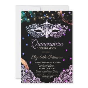 Chic Masque,String Lights,Lace,Stars Quinceañera