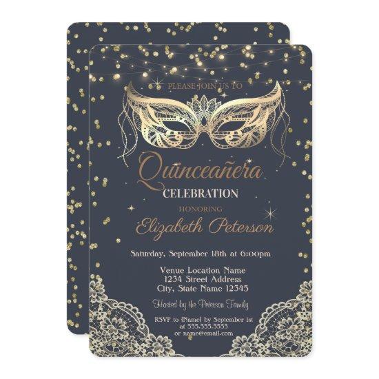 Chic Masquerade, Lace, Diamonds Quinceañera