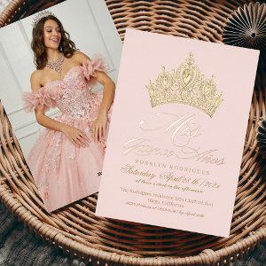 Chic Mis Quince Anos Pink Gold Photo Foil