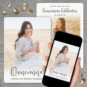 Chic Modern Script Quinceañera Celebration 2 Photo